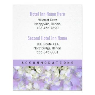 Hotel Accommodations Wedding Information Enclosure Flyer Design