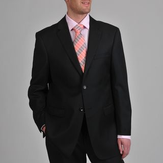 Prontomoda Europa Men's 'Super 140' Black Stretch Wool Suit Suits