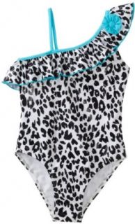 Flapdoodles Girls 7 16 Chic One Piece Bathing Suit, Black/White Leopard Print, 7 Fashion One Piece Swimsuits Clothing
