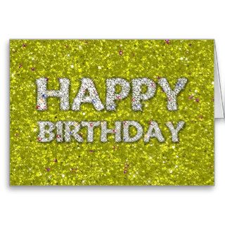 Happy Birthday Gold Glitter Greeting Card