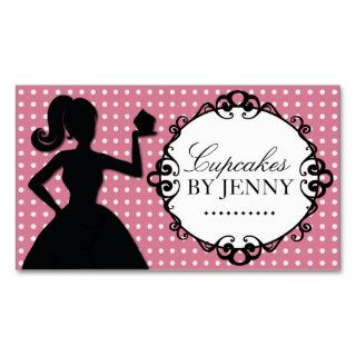 Whimsical Cupcake Silhouette Business Cards