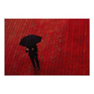 New York City Street Scene, Rainy Day Umbrella Photographic Print
