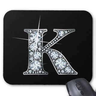 "K" Faux "Diamond Bling" Mousepad