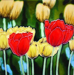 8" x 8" Tulips Art Tile in Multi