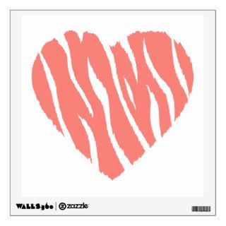 Coral Pink Wild Heart Wall Graphic
