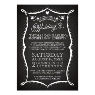 Chalkboard Typography Wedding Invitation