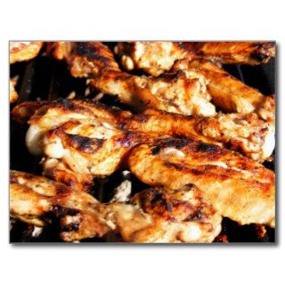 Barbecue Chicken Wings Card Post Card