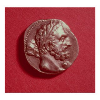 Punic coin bearing the head of Hamilcar Barca Print