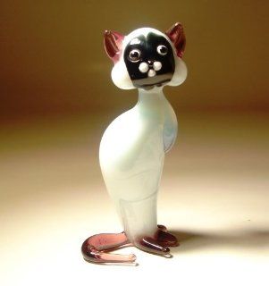 Blown Glass Art Animal Figurine Siamese CAT   Prints