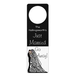 Just Married Go Away Bride and Groom Door Hangers