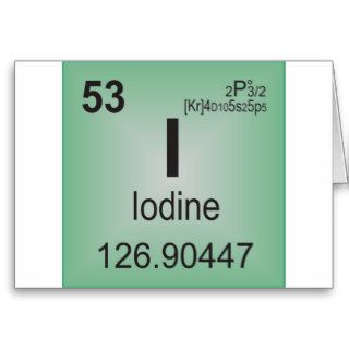 Iodine Individual Element of the Periodic Table Greeting Card