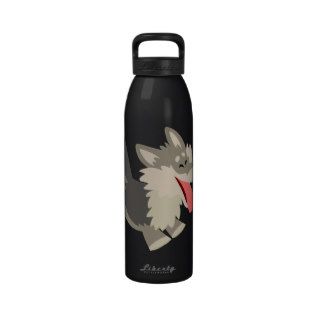 Cute Frolicsome Cartoon Wolf Water Bottle
