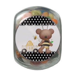 Cute Bumble Bee Teddy Bear Glass Candy Jars