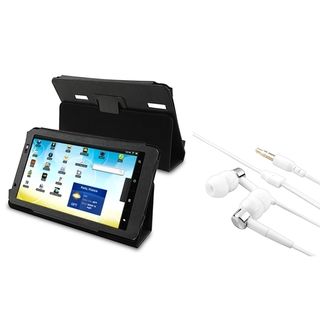 BasAcc Black Leather Case/ Headset for Archos 101 Internet Tablet BasAcc Tablet PC Accessories