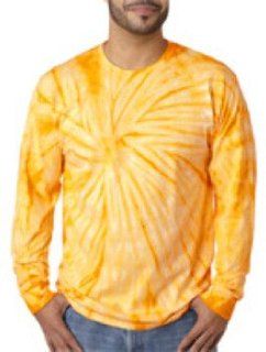 Tie Dye Adult Tie Dyed Long Sleeve Tee, Gold Spider, L  