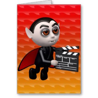 Funny 3d Dracula Vampire Movie Greeting Card
