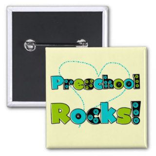 Heart Preschool Rocks Tshirts and Gifts Pin