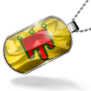 Dogtag Auvergne 3D Flag region France Dog tags necklace   Neonblond NEONBLOND Jewelry