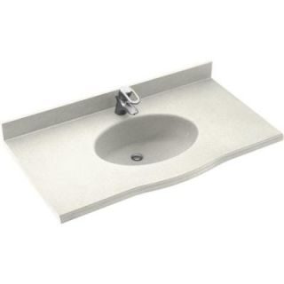 Swanstone Europa 55 in. Solid Surface Vanity Top with Basin in Bisque EV1B2255 018