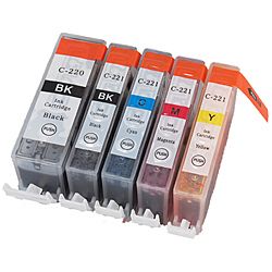 Sophia Global PGI 220/221 Black/ Color Ink Cartridges (Refurbished) (Pack of 5) Inkjet Cartridges