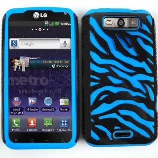 Cell Phone Skin Case Cover For Lg Connect 4g Ms 840    One Piece Rubber With Zebra Design Cell Phones & Accessories