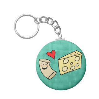 Mac Loves Cheese, Funny Cute Macaroni + Cheese Key Chain