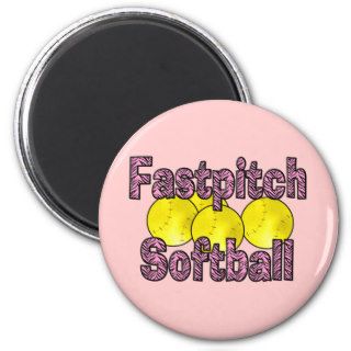 Fastpitch Softball Zebra Style Fridge Magnet
