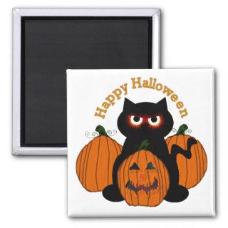 Spooky Halloween Kitty Fridge Magnets