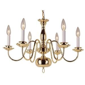 Filament Design Cabernet Collection 6 Light Polished Brass Chandelier CLI WUP526722