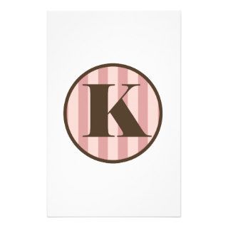 Monogram Letter K Gifts Customized Stationery