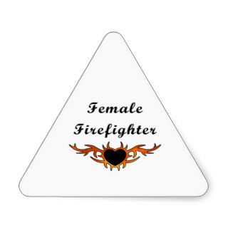 Female Firefighter Tattoo Triangle Stickers
