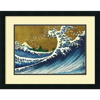 Katsushika Hokusai 'Big Wave (from 100 views of Mt. Fuji)' Framed Art Print Prints