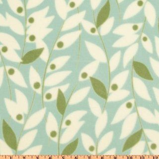 60'' Wide Nicey Jane Micro Fleece Lindy Leaf Blue Fabric By The Yard