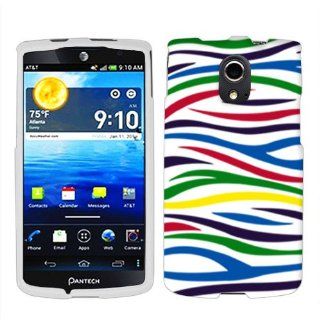 Pantech Discover Colorful Zebra on White Hard Case Phone Cover Cell Phones & Accessories