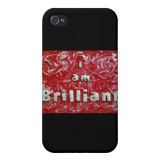I am Brilliant 3D Mixed Media Chubby Art Painting Cover For iPhone 4