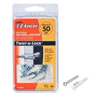 E Z Ancor Twist N Lock 50 Drywall Anchors with Screws (25 Pack) 25200
