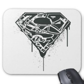 Fragmented Splatter Superman Logo Mousepads