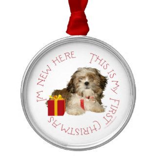 Shih Tzu Puppy First Christmas Christmas Ornament