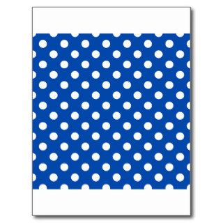 Polka Dots Large   White on Cobalt Postcards