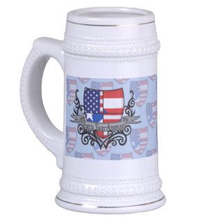 Puerto Rican American Shield Flag Coffee Mugs