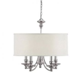 Capital Lighting 3915PN 455 Chandelier with White Fabric Shades, Polished Nickel Finish  