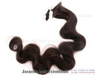 22" Gd AAAA  Brazilian/Indian Wavy Remy Human Hair  PU HEAD TAPE IN 4CMColor #2 20 Pieces  Hair Extensions  Beauty