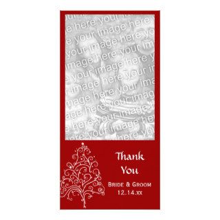 Christmas Tree Thank You Red Photo Card