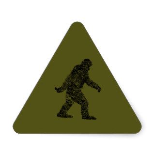Grunge Squatchin in Army Green Triangle Stickers