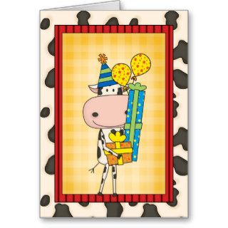 Silly Rhyming Birthday Cow Western Cards
