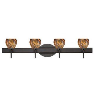 Besa Lighting 4SW 5605CE BR Tay Tay   Four Light Wall Sconce, Choose Finish BR Bronze, Choose Mounting Option RDF Round Faceplate, Choose Lamping Option 40W Halogen G9 Bi pin 120v   Vanity Lighting Fixtures  