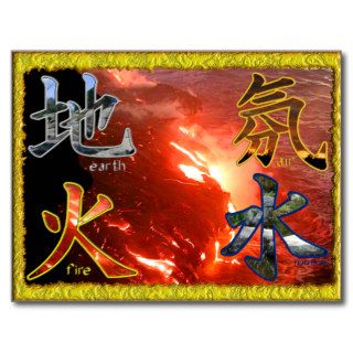 Kanji Four Elements   Postcard