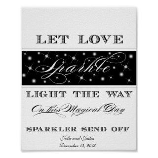 Let Love Sparkle   Sparkler Send Off Sign Posters