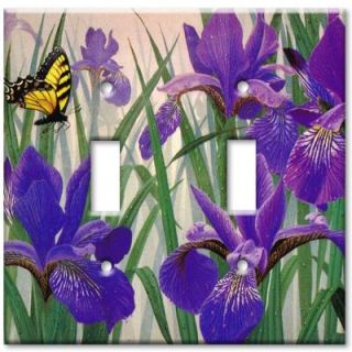Art Plates Butterfly in Irises   Double Toggle Wall Plate D 137