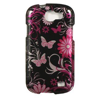Hot Pink Butterfly Protector Case for Samsung Galaxy Express SGH i437 Cell Phones & Accessories